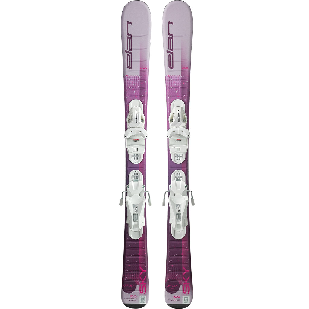 Buy Elan Sky Jr + EL 4.5 GW 26/27 Skis with Bindings Pink/Lila