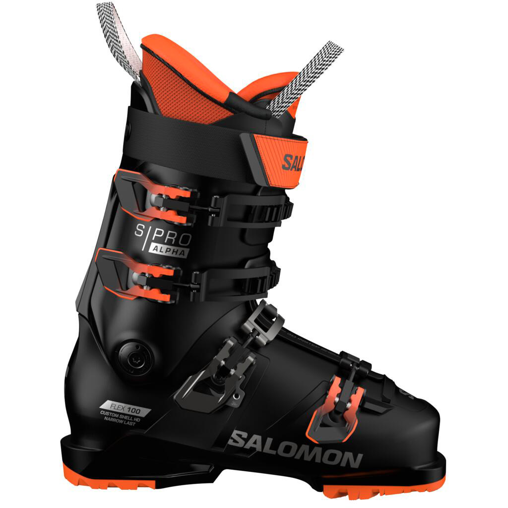 Buy Salomon S/Pro Alpha 100 GW Ski Boots Black/Dark Grey/Orange